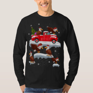 Eagles Driving Christmas Tree Red Truck Eagle Chri T-Shirt