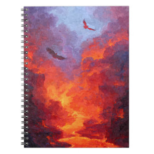 Eagles Fiery Sunset Sky Notebook