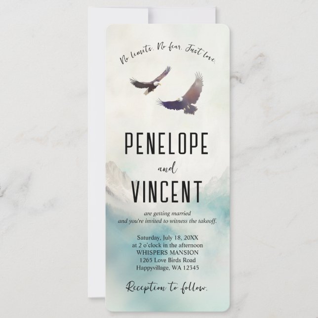 Eagles Flight watercolor art  Invitation (Front)