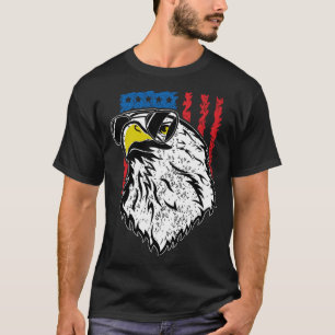Eagles flying sunglasses and American flag Vintage T-Shirt