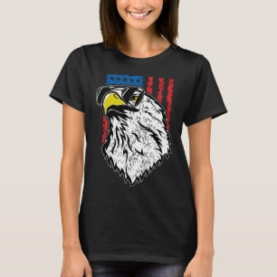 Eagles flying sunglasses and American flag Vintage T-Shirt