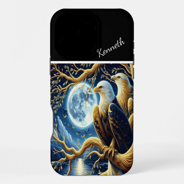 Eagles & Full Moon iPhone Case (Back)