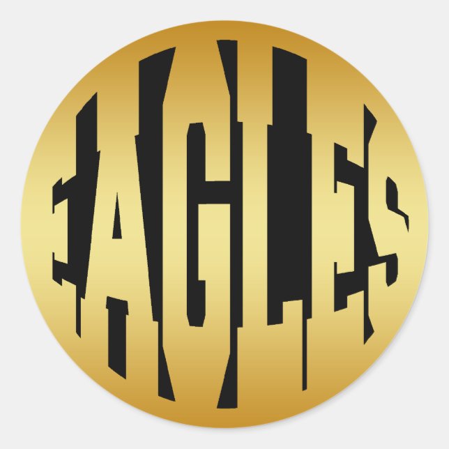 EAGLES - GOLD CLASSIC ROUND STICKER (Front)
