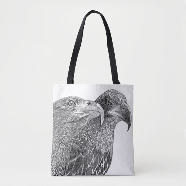 EAGLES HARRIET + M FURRY FEATHER & FRIENDS 2 SIDED TOTE BAG (Front)