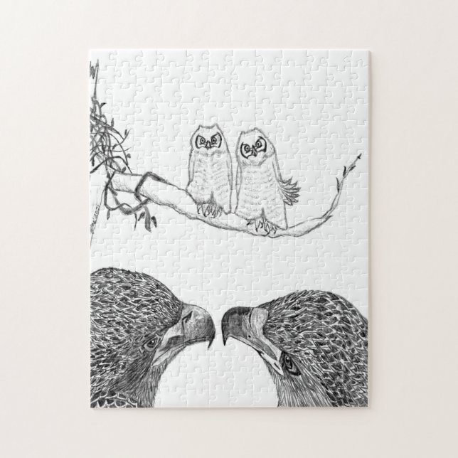 EAGLES HARRIET + M HOME STRONGER DON'T GIVE A HOOT JIGSAW PUZZLE (Vertical)