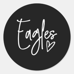 Eagles He School Sports Fan Team Spirit Classic Round Sticker
