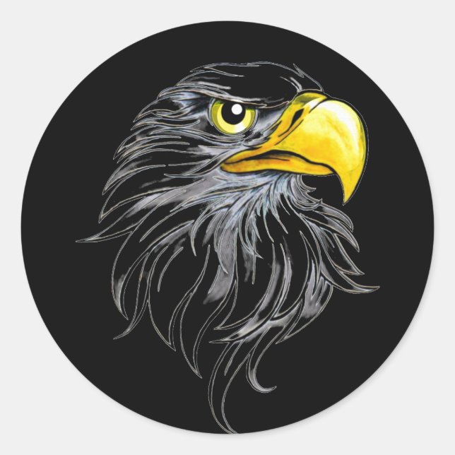 Eagles head classic round sticker (Front)