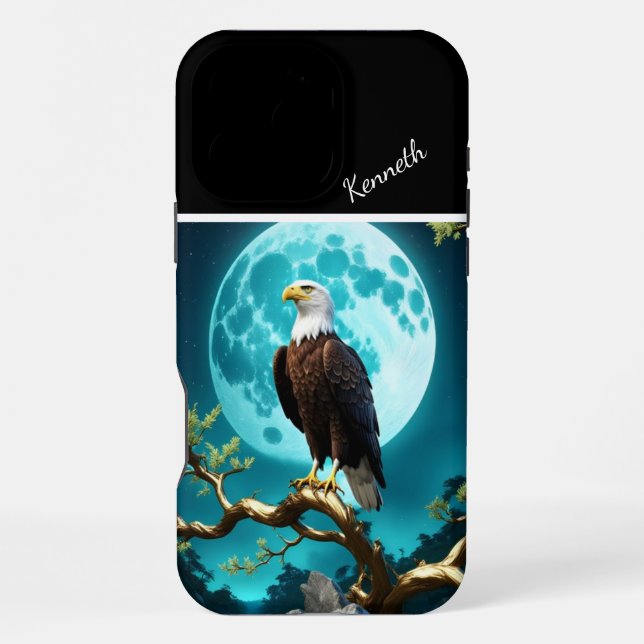 Eagle's Moonlit Vigil iPhone Case (Back)