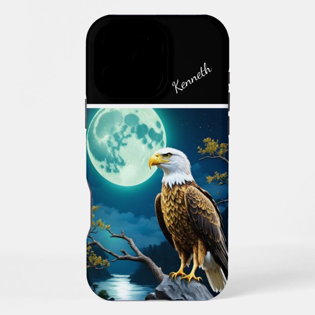 Eagle's Moonlit Vigil iPhone Case (Back)