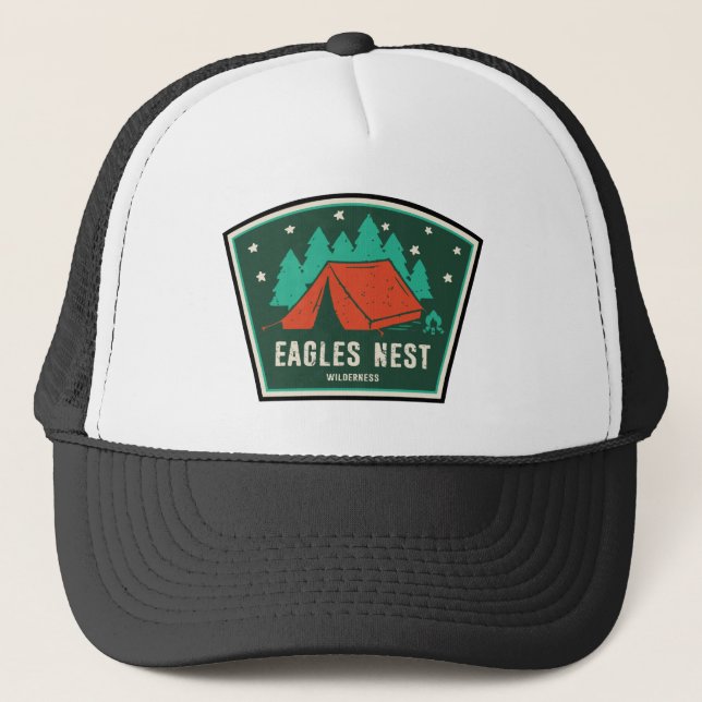 Eagles Nest Wilderness Colorado Camping Trucker Hat (Front)