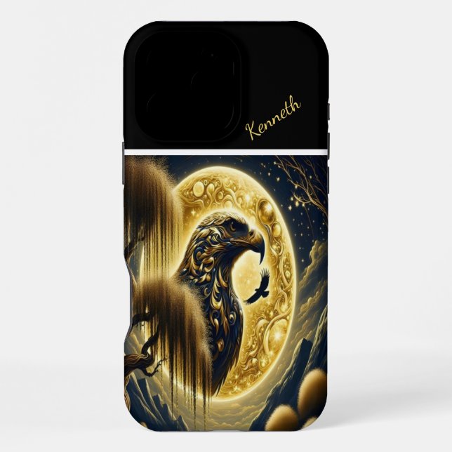 Eagle's Reflection in Moon River iPhone Case (Back)