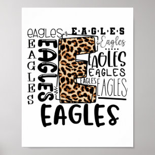 Eagles School Mascot Leopard Plaid - Ck To School  Poster