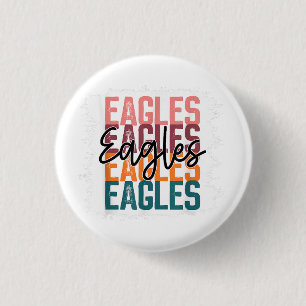 Eagles School Sports Fan Team Spirit 3 Cm Round Badge