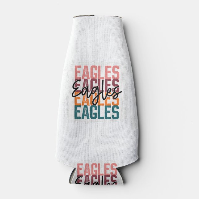 Eagles School Sports Fan Team Spirit  Bottle Cooler (Front)