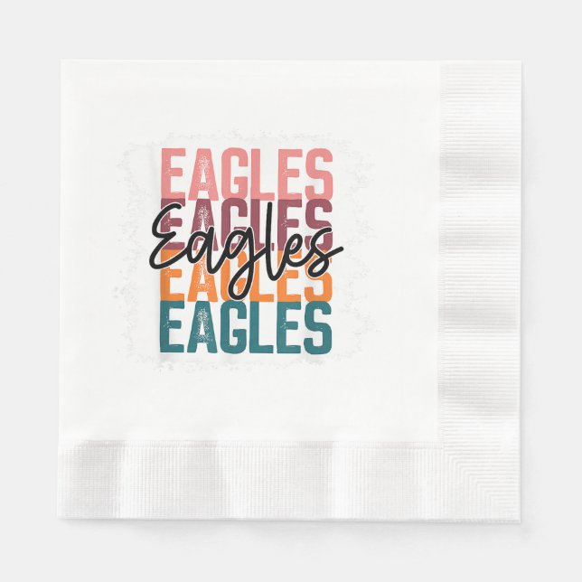 Eagles School Sports Fan Team Spirit  Napkin (Front)