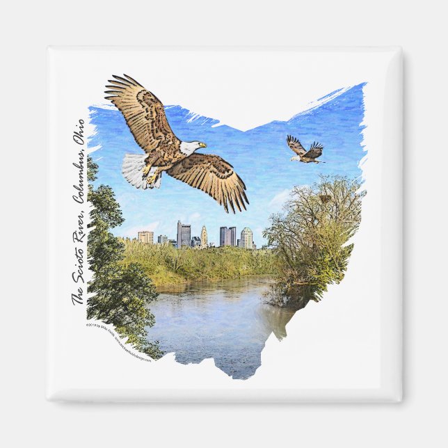 Eagles Scioto River Columbus Ohio Magnet (Front)