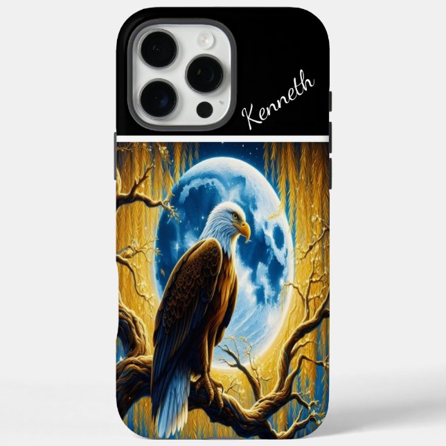Eagle's Silhouette on Golden Willow Case-Mate iPhone Case (Back)