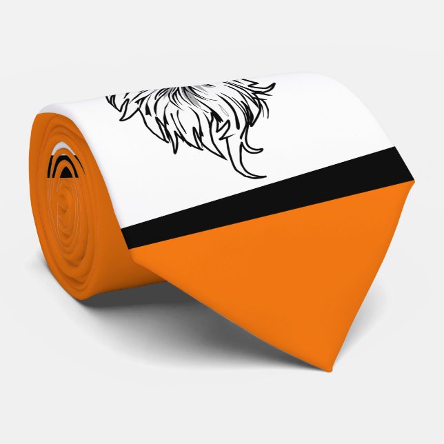 Eagles Sports Orange White Necktie (Rolled)