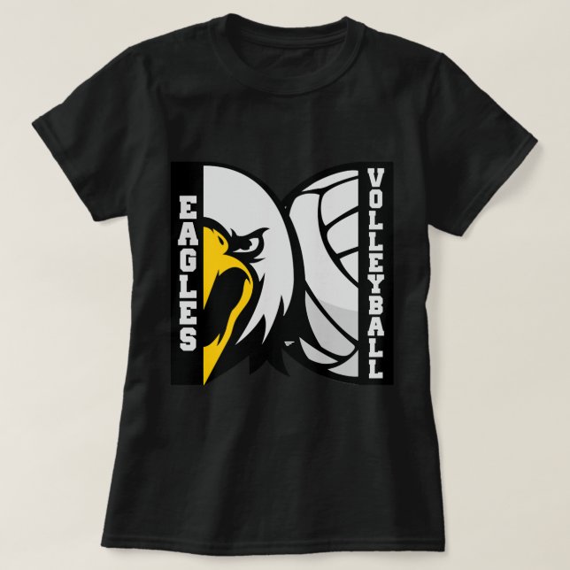 Eagles Volleyball Mascot Logo     T-Shirt (Design Front)
