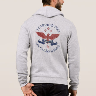 Eagle's Wings Scripture Exodus 19:4 Red/Blue Hoodie