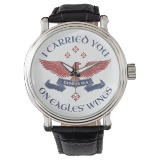 Eagle's Wings Scripture Exodus 19:4 Red/Blue Watch