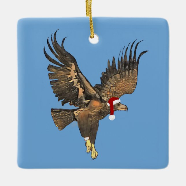 Eaglet E8 Soars High Christmas Ornament color (Front)