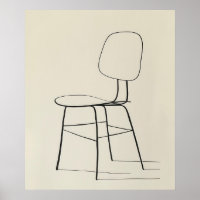 Eames Chair mid century modern minimalist line art