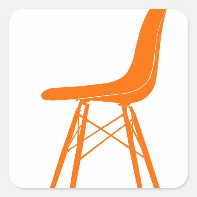 Eames moulded plastic side chair square sticker (Front)