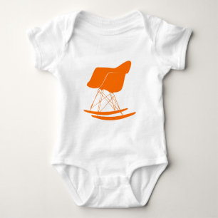 Eames rocker chair in orange baby bodysuit