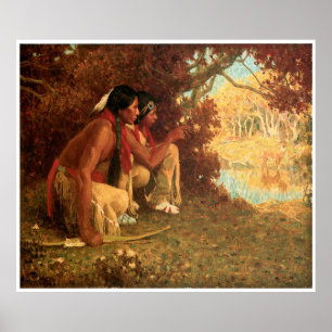 Eanger Irving Couse's Hunting for Deer Poster