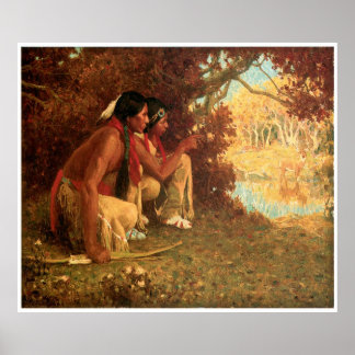 Eanger Irving Couse's Hunting for Deer Poster