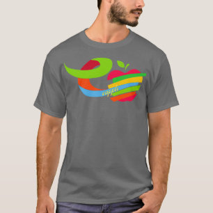 EApple Rainbow Colourful Letters Apple Slices T-Shirt