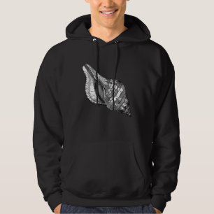 Ear cup shell beach motif  men s  women hoodie
