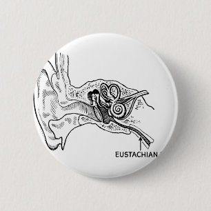 Ear diagram 6 cm round badge