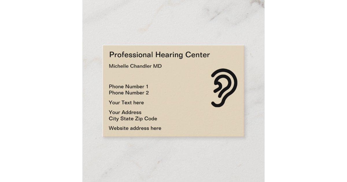 Ear Doctor Hearing Center Business Card Zazzle