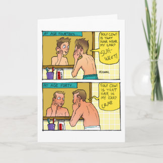 Ear Hair Cartoon Birthday Card