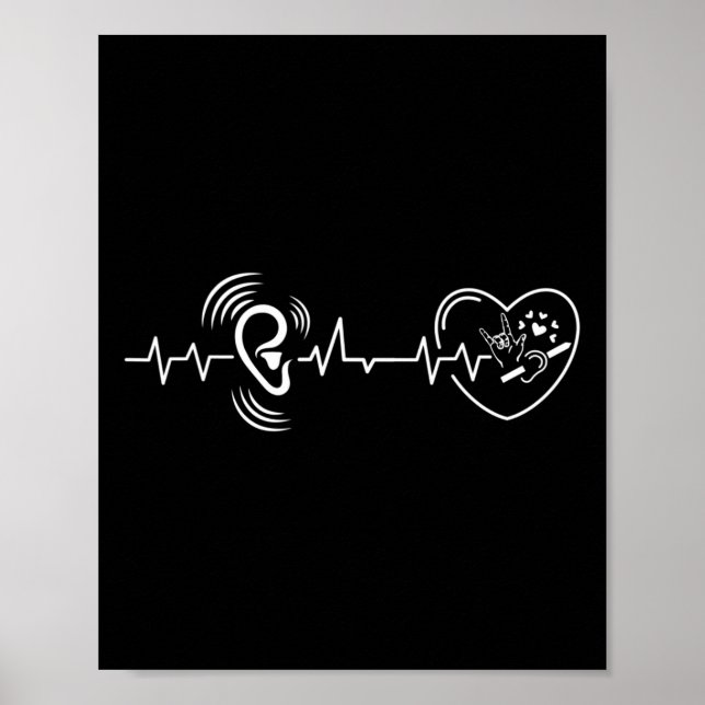 Ear Heartbeat Hand sign language hearing loss awar (Front)