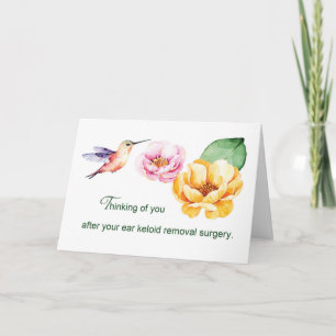 Ear Keloid Removal Thinking of You Flowers Card