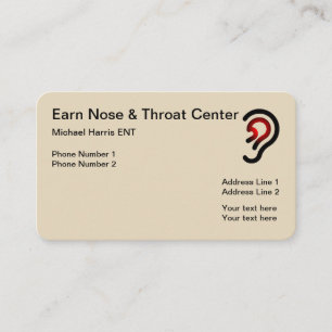 Ear Nose And Throat Doctor Business Card