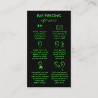 Ear Piercing Care Instructions Neon Green