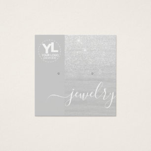 Ear Studs Display Glamour Silver Glitter Glam