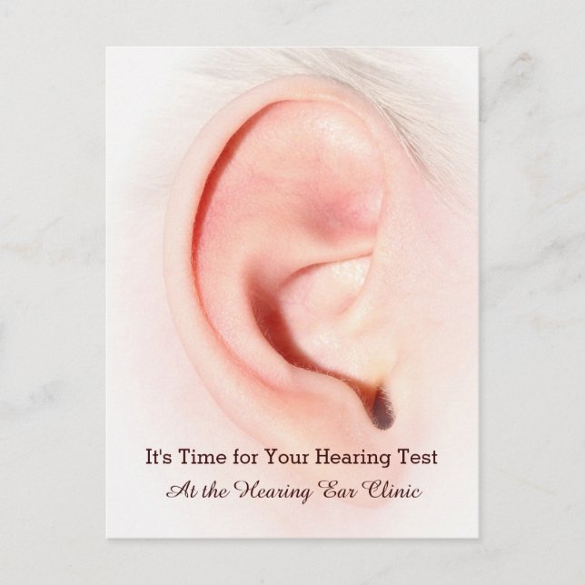 Ear Testing Otolaryngology Appointment Reminder Postcard (Front)