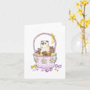 Ear Thief funny pug Easter card