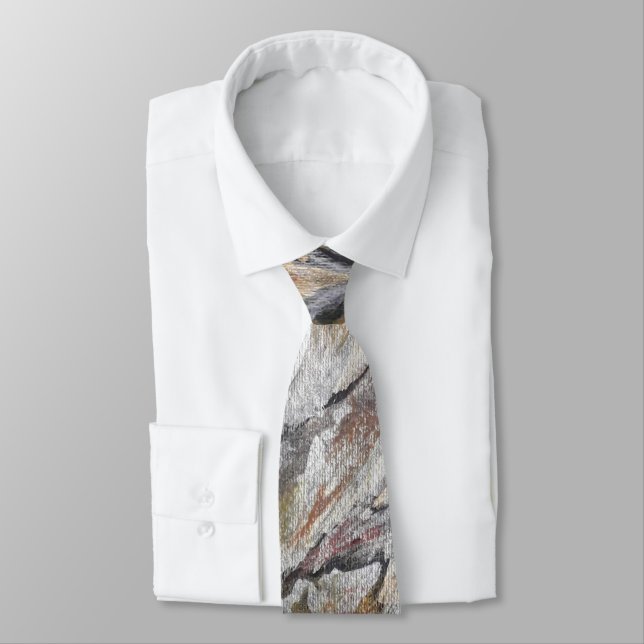 Eared-owl metalic watercolour tie (Tied)