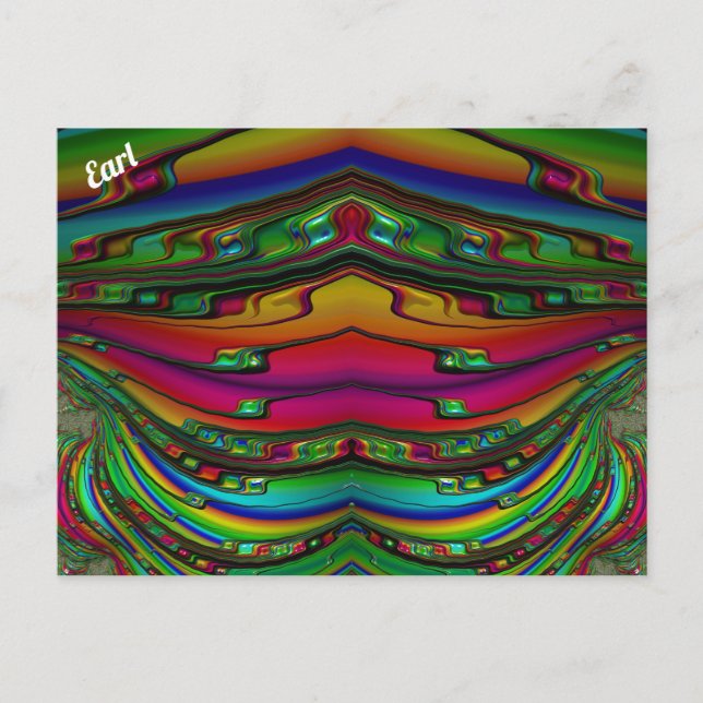 EARL ~ 3D Fractal Design Pattern ~ Multicolour  Postcard (Front)