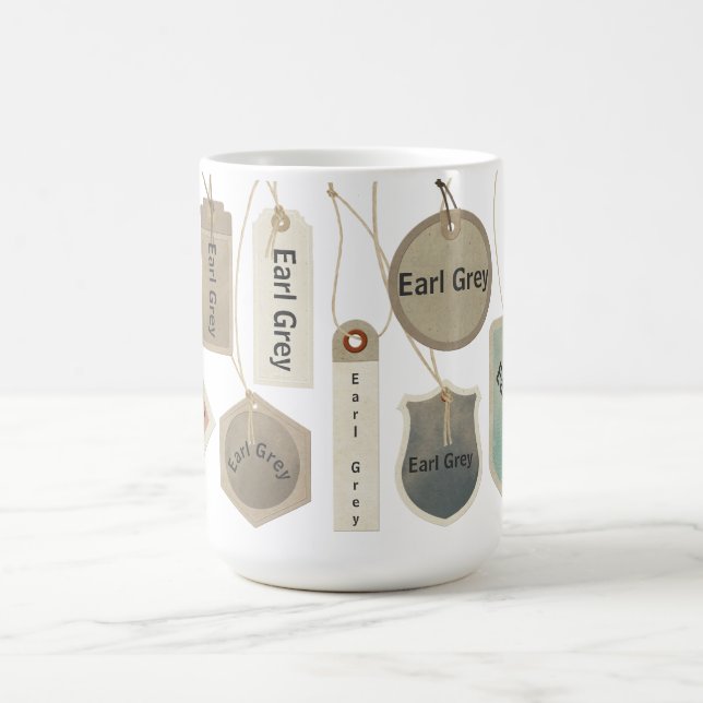 Earl Grey Tea or Any Text Monogram  | Personalised Coffee Mug (Center)