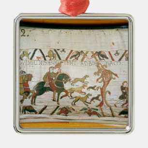 Earl Harold riding with his knights to Bosham Metal Tree Decoration