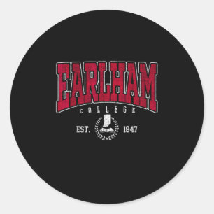Earlham Athletics Arch Vintage Design Men Women Classic Round Sticker