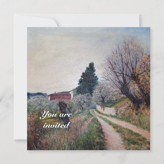 EARLIEST SPRING IN TUSCANY gold Invitation (Front)