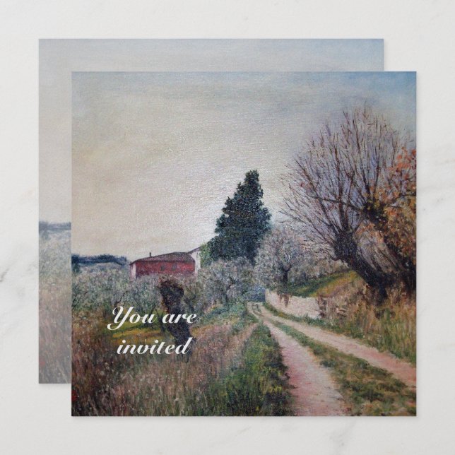 EARLIEST SPRING IN TUSCANY LANDSCAPE INVITATION (Front/Back)